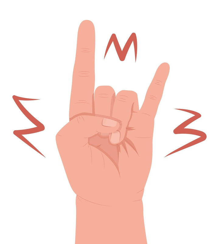 Non verbal communication semi flat color vector hand gesture set
