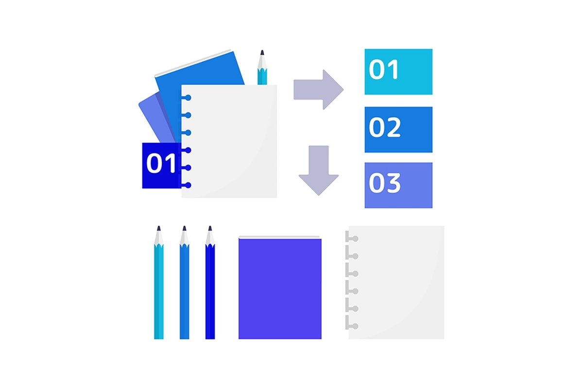 Note taking blue infographic chart design templates