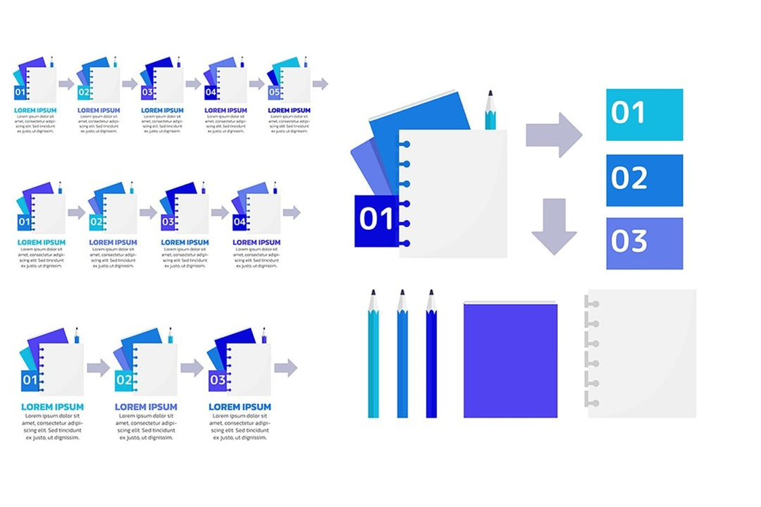 Note taking blue infographic chart design templates