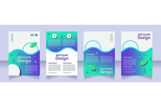 Nutrition blank brochure layout design bundle