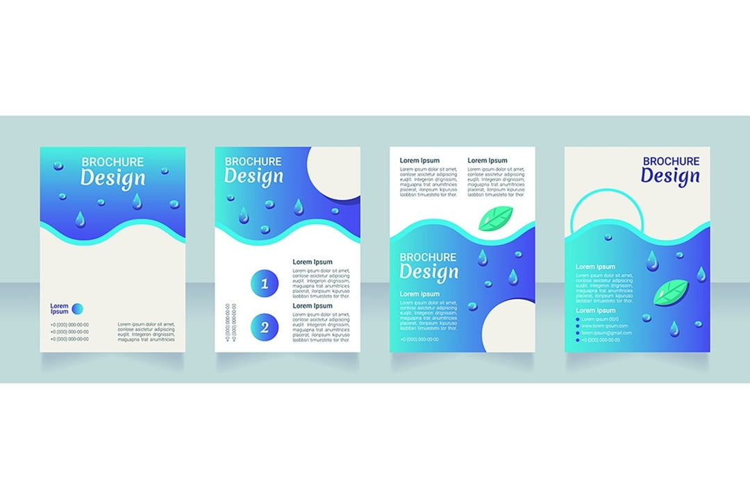 Nutrition blank brochure layout design bundle