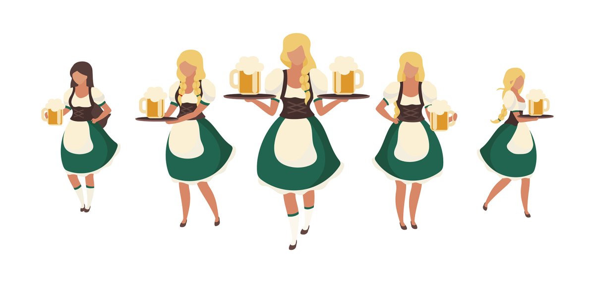 Oktoberfest flat vector illustrations set