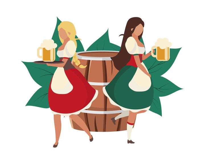 Oktoberfest flat vector illustrations set
