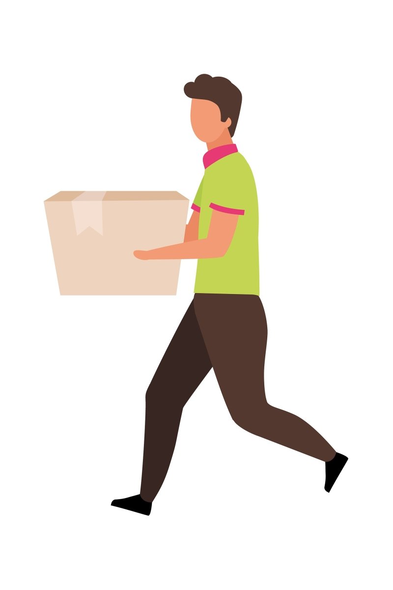 Online and store shopping flat illustration set