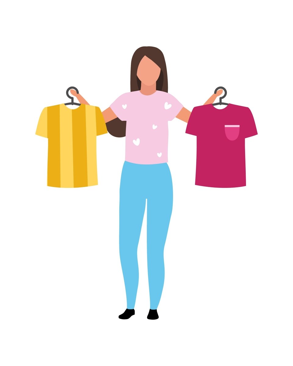 Online and store shopping flat illustrations set