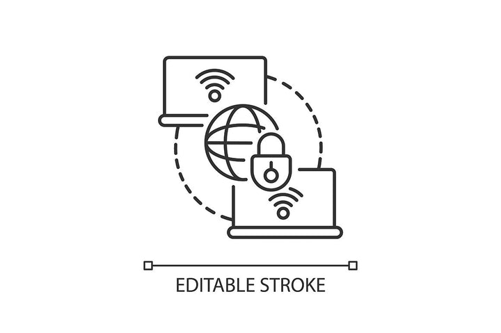 Online conference linear icons set