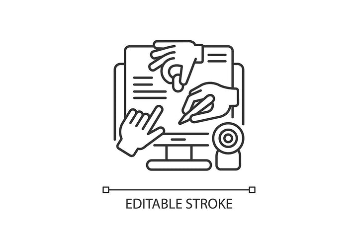 Online conference linear icons set