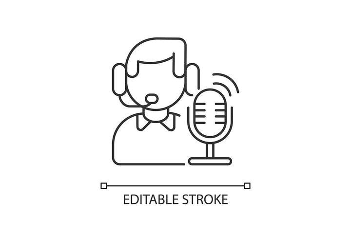Online conference linear icons set