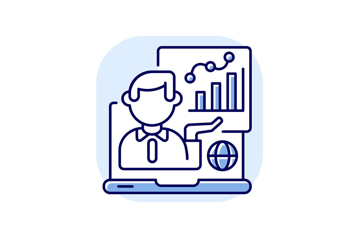 Online conference RGB color icons set