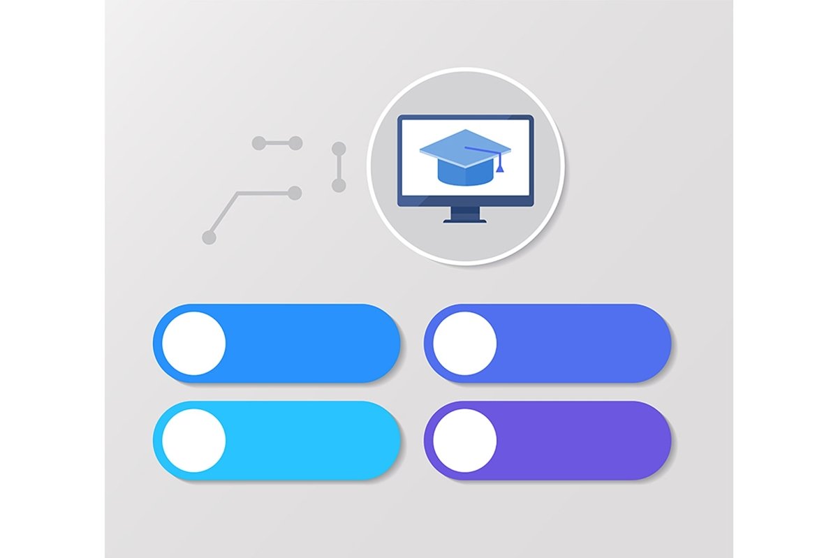 Online courses infographic template set