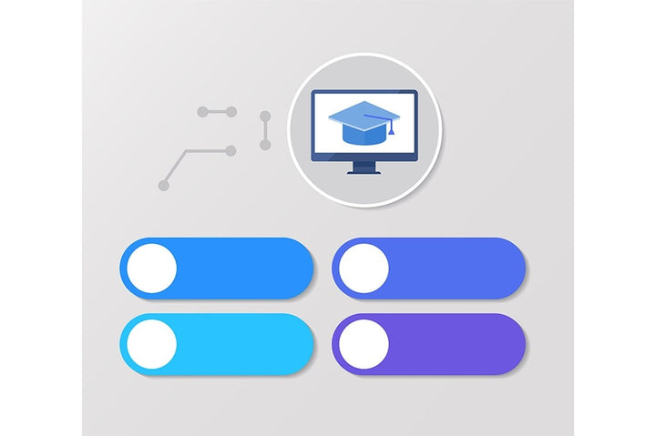 Online courses infographic template set