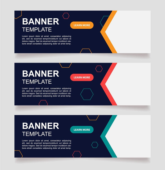 Online courses web banner design template bundle