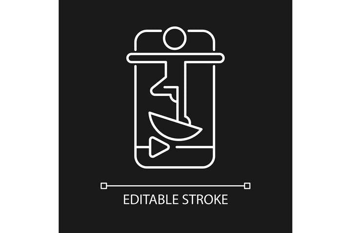 Online fitness apps linear icons set for dark and light mode