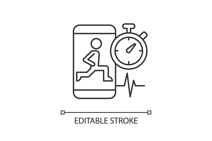 Online fitness apps linear icons set for dark and light mode
