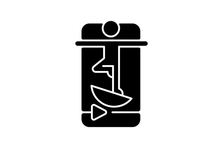 Online fitness apps possibilities black glyph icons set on white space.