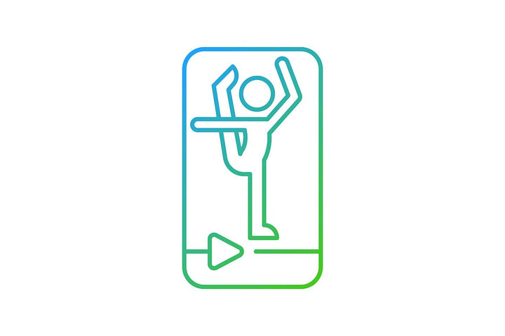 Online fitness apps possibilities gradient linear vector icons set