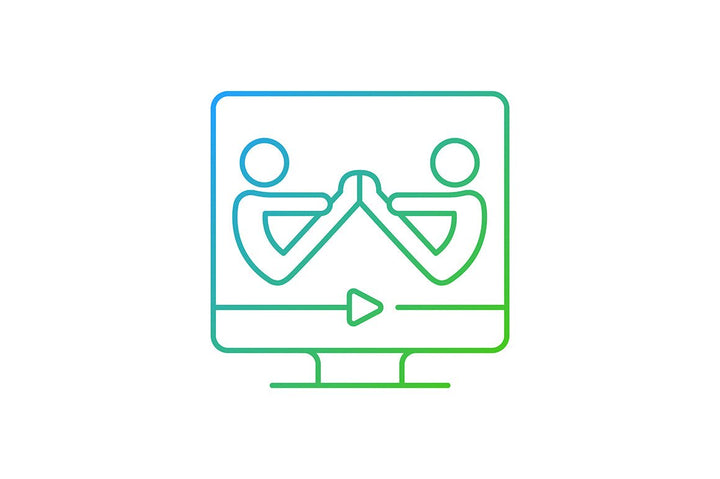 Online fitness apps possibilities gradient linear vector icons set