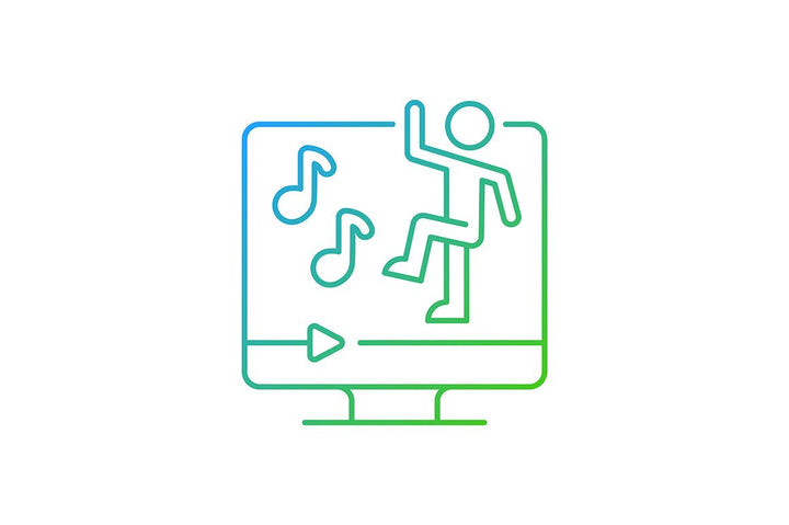 Online fitness apps possibilities gradient linear vector icons set
