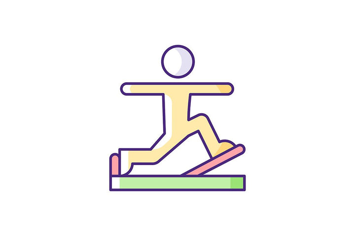 Online fitness apps possibilities RGB color icons set.