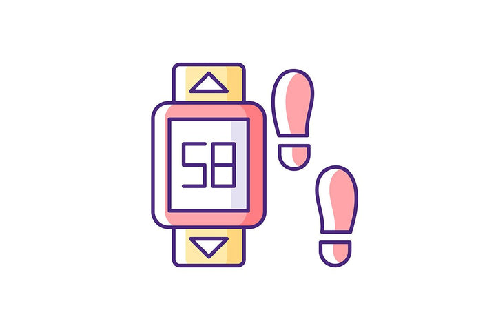 Online fitness apps possibilities RGB color icons set.