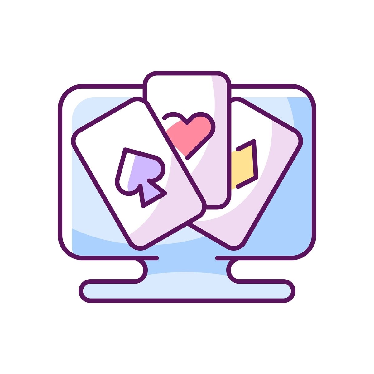 Online game types RGB color icons set