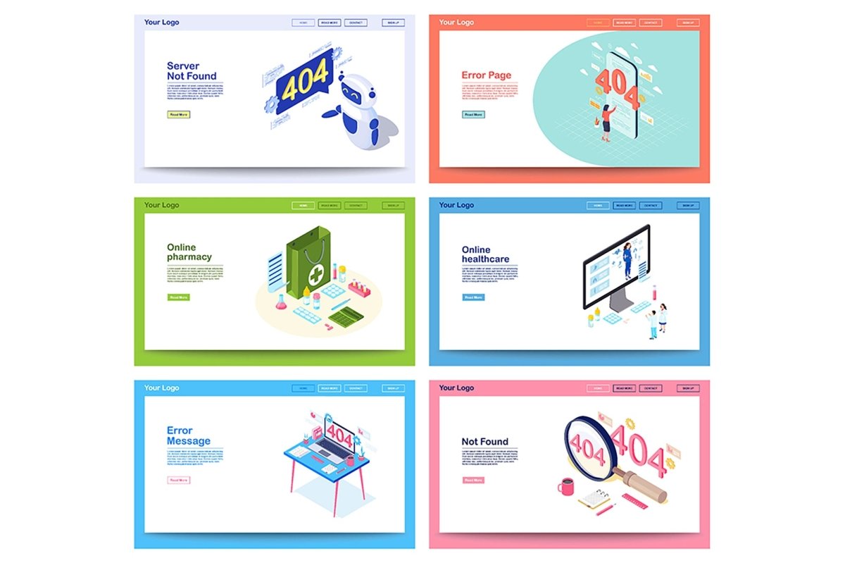Online healthcare isometric website template