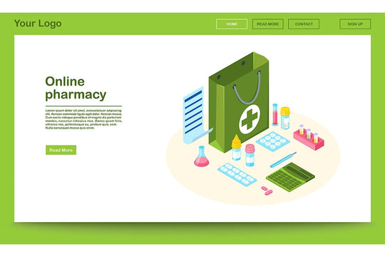 Online healthcare isometric website template