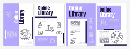 Online library brochure template bundle