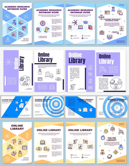 Online library brochure template bundle