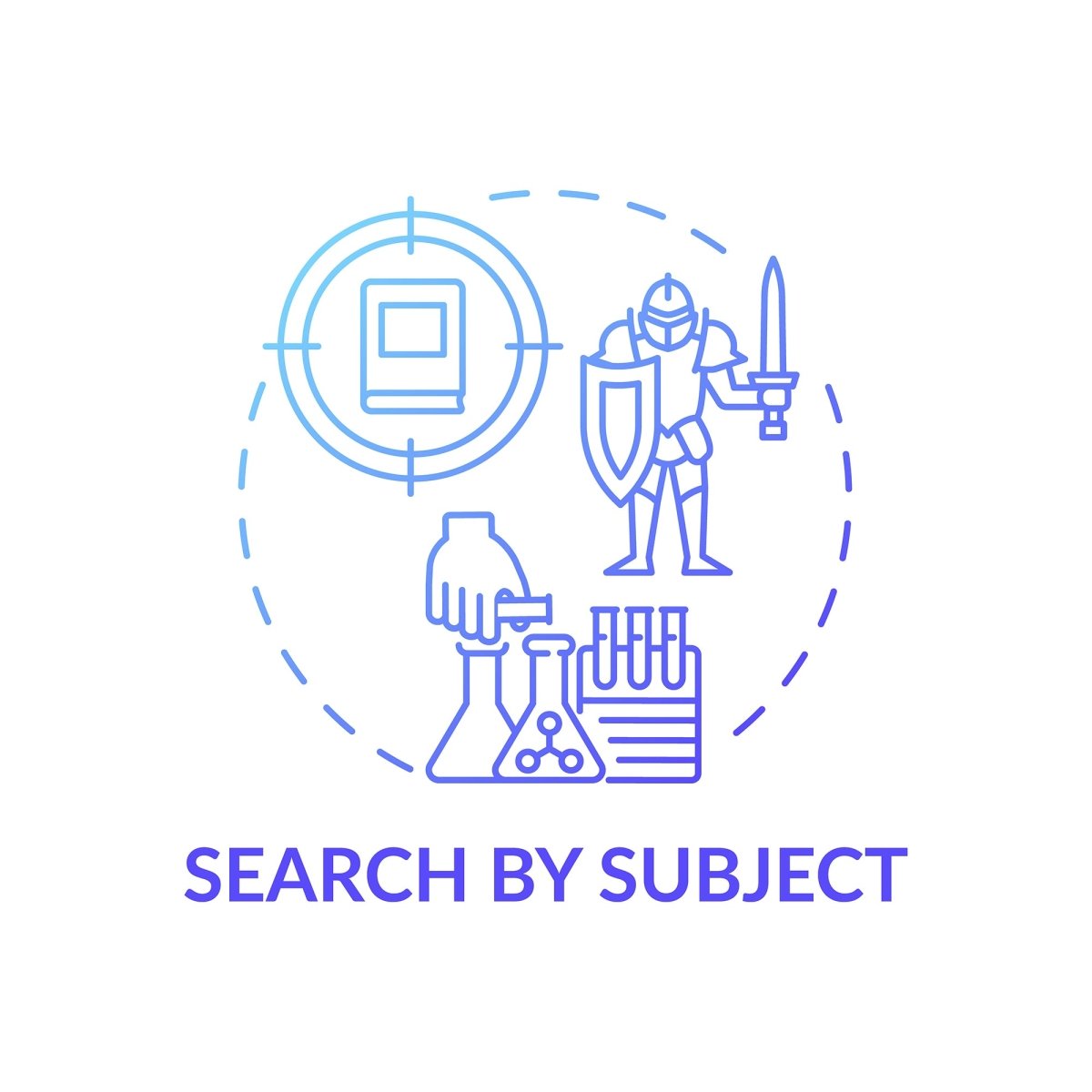 Online library concept icons bundle