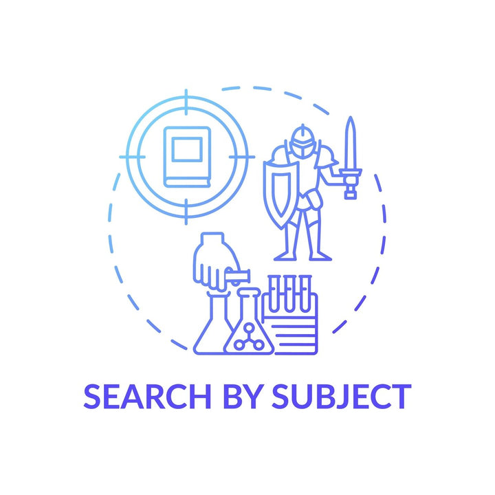 Online library concept icons bundle