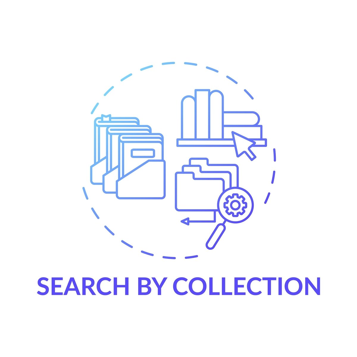 Online library concept icons bundle