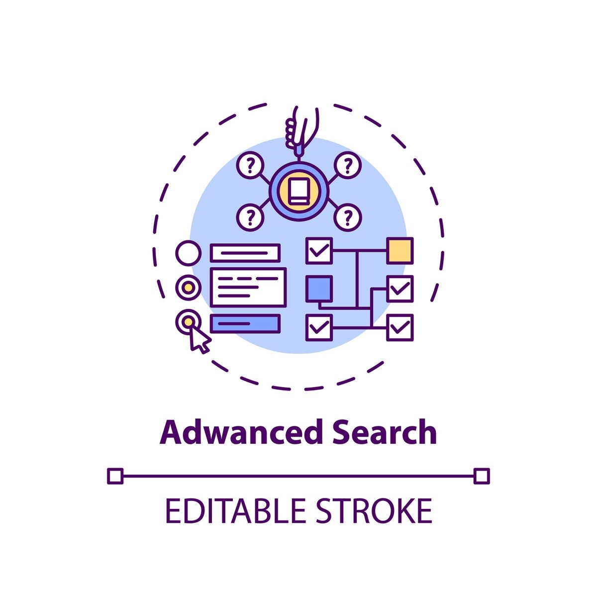 Online library concept icons bundle