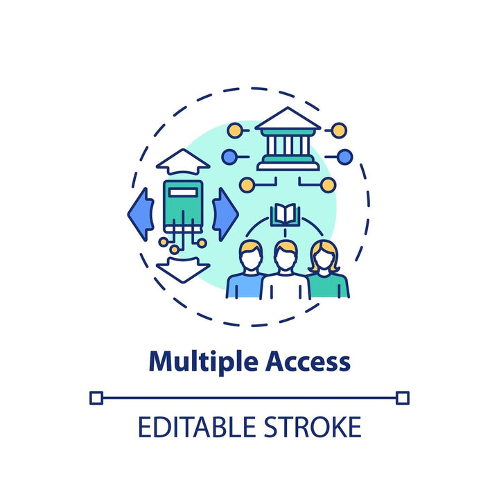 Online library concept icons bundle