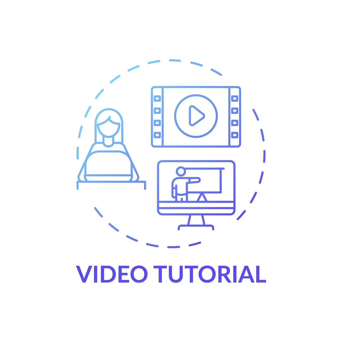 Online library concept icons bundle