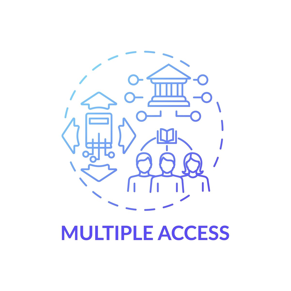 Online library concept icons bundle