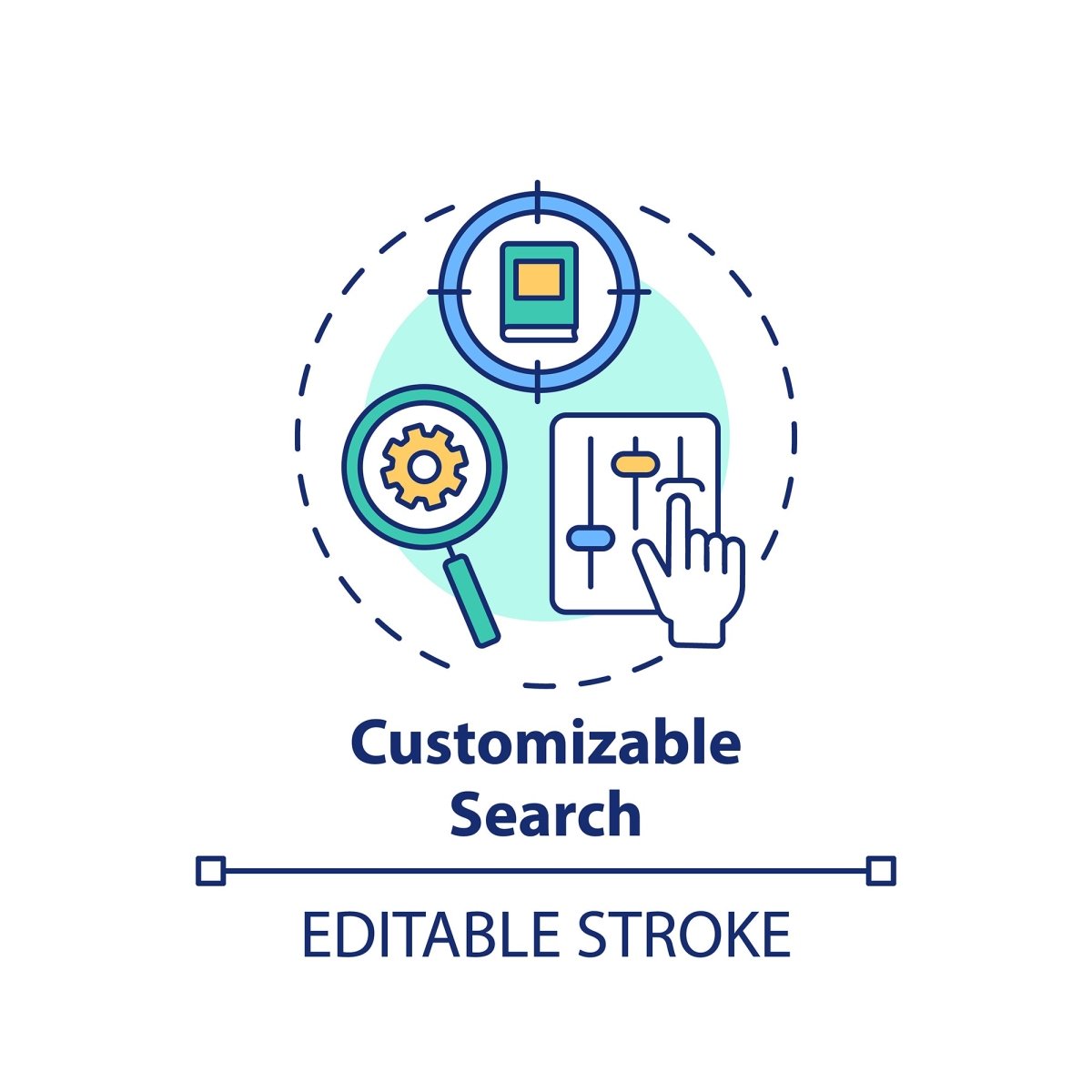 Online library concept icons bundle