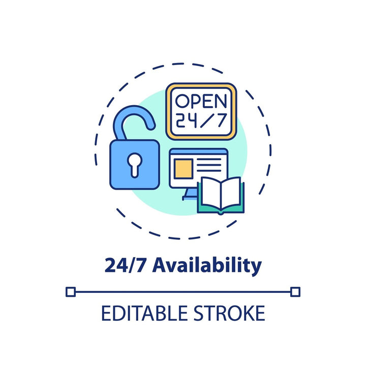 Online library concept icons bundle