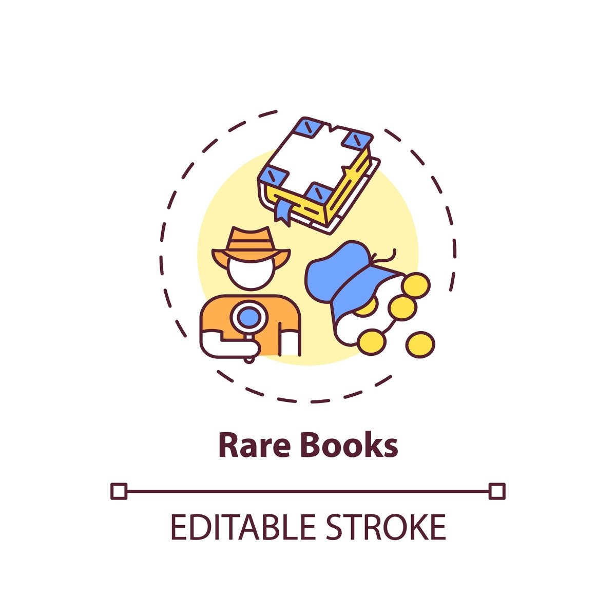 Online library concept icons bundle