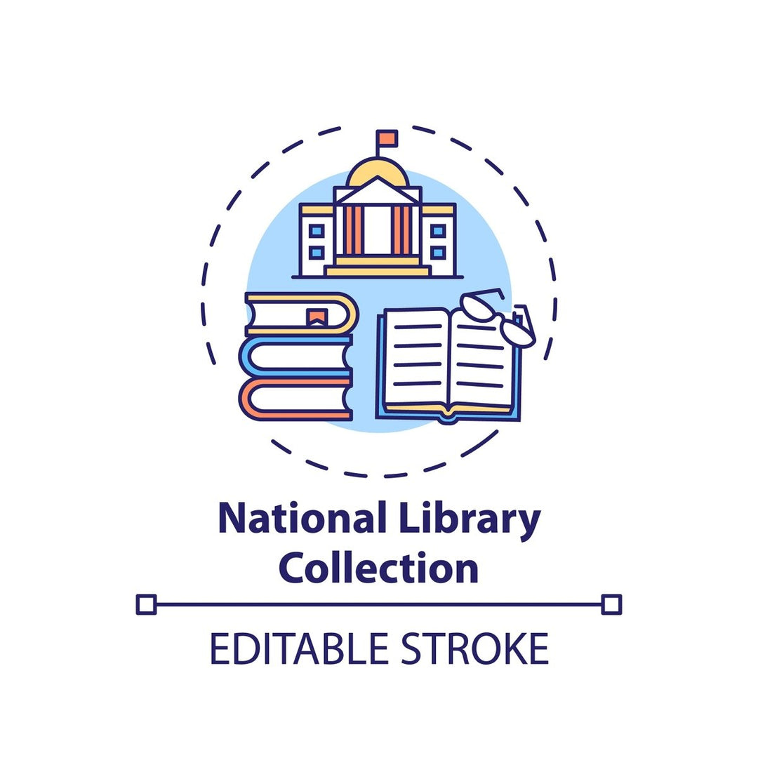 Online library concept icons bundle