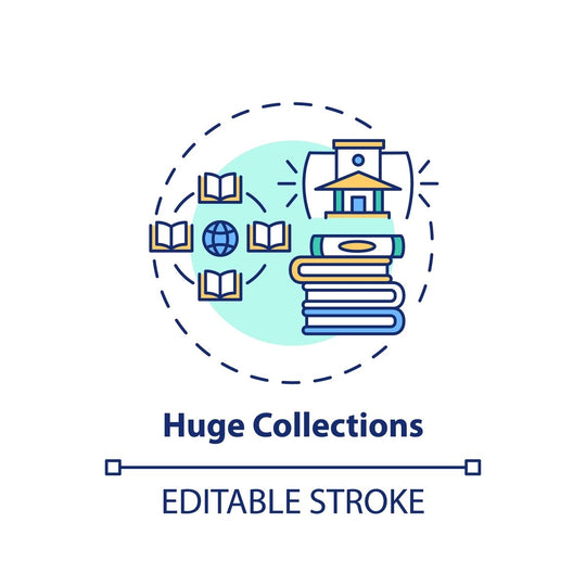 Online library concept icons bundle