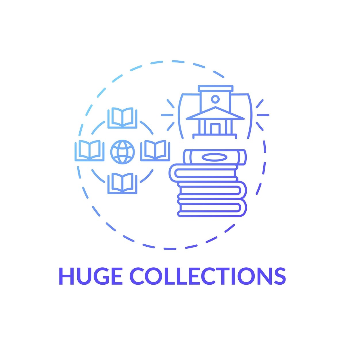 Online library concept icons bundle