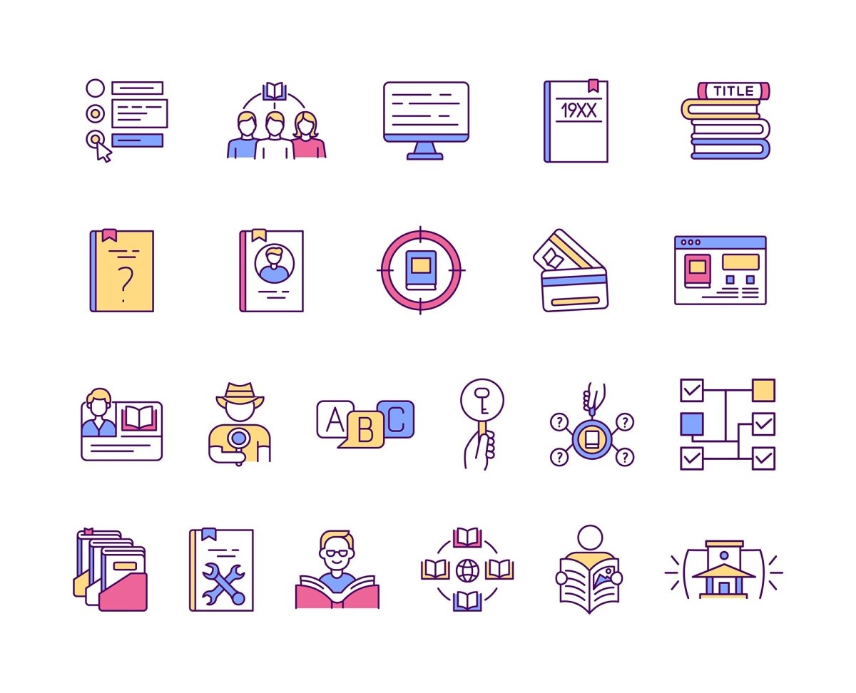 Online library RGB color icons set