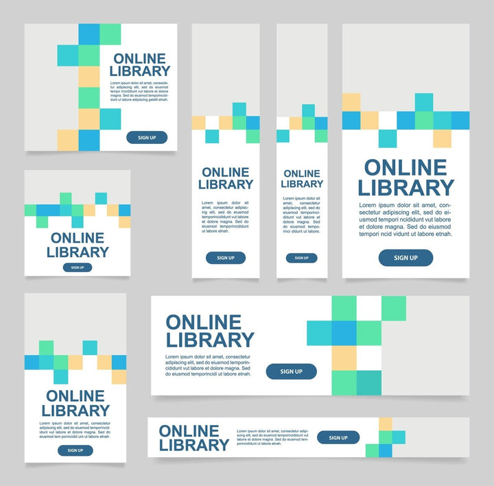 Online library web banner design template