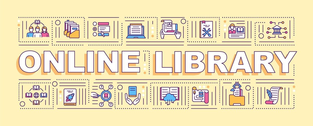 Online library word concepts banner bundle