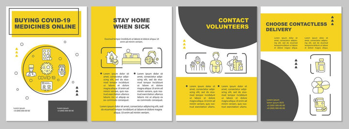 Online pharmacy brochure template set