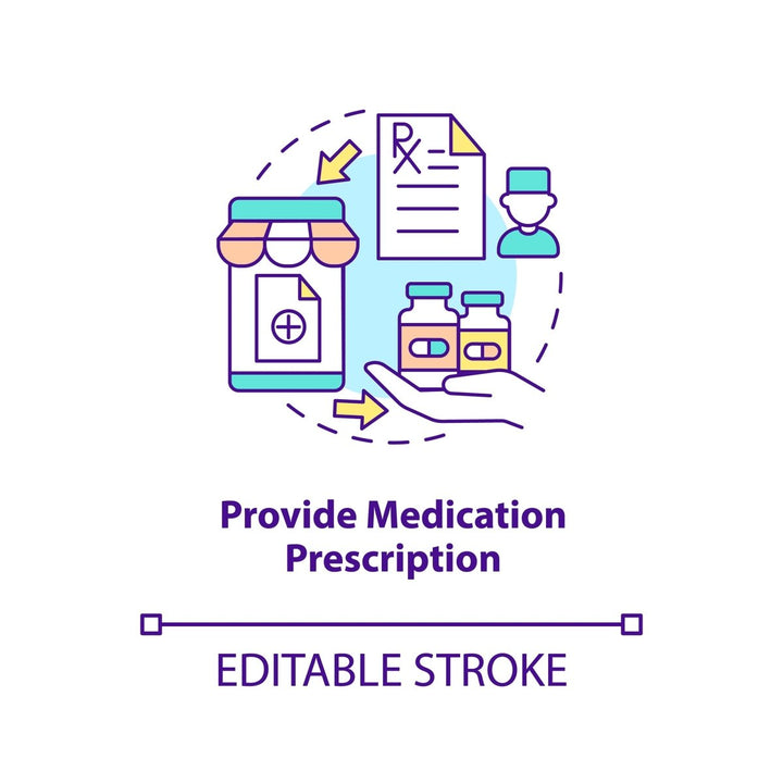 Online pharmacy concept icons bundle