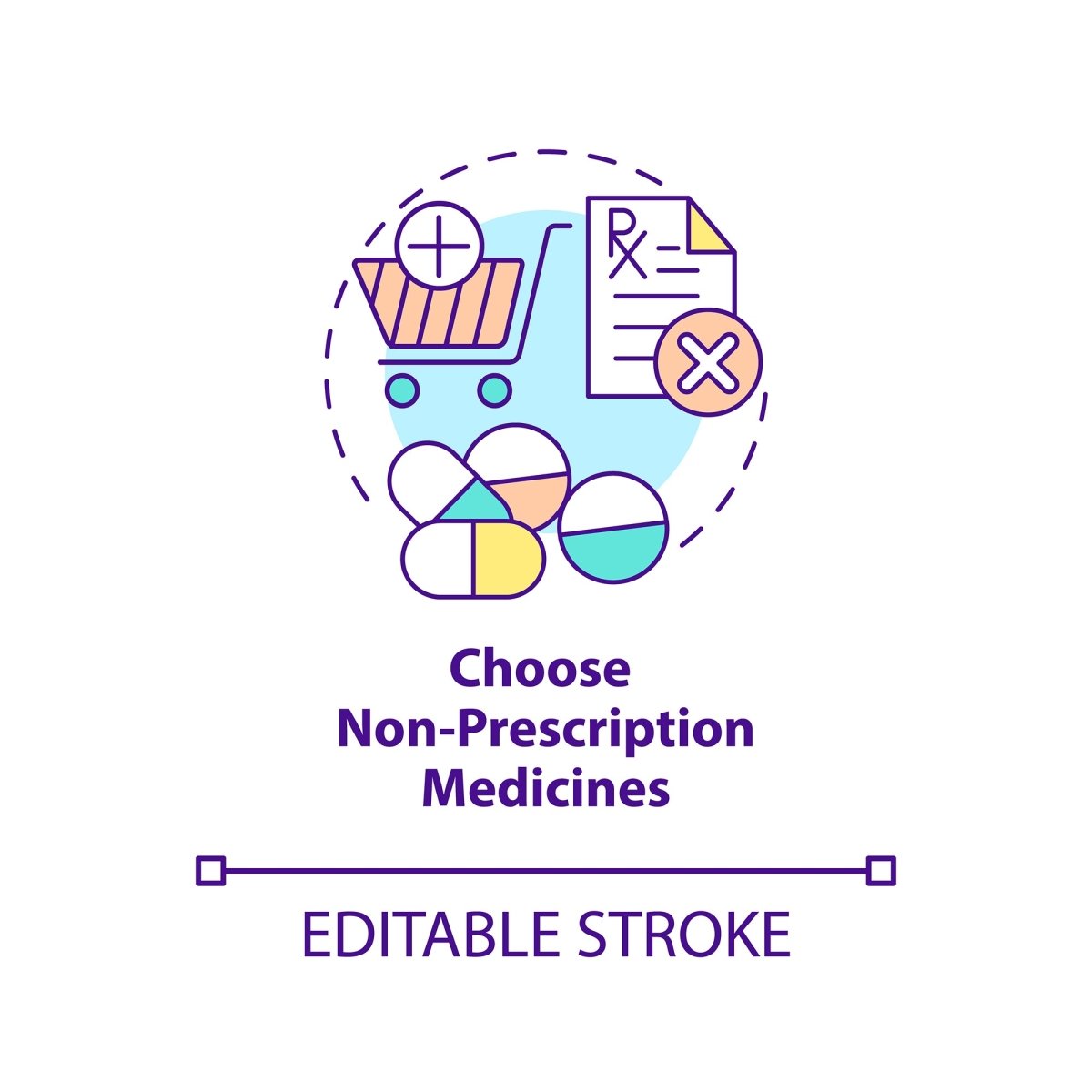 Online pharmacy concept icons bundle