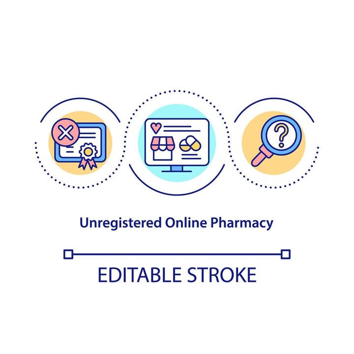 Online pharmacy concept icons set