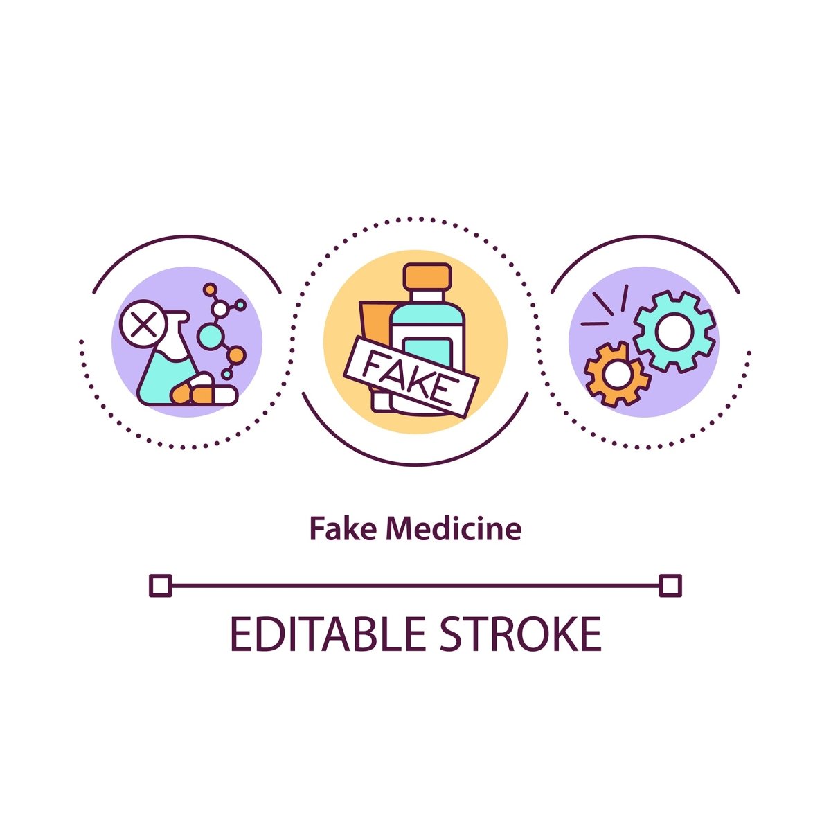 Online pharmacy concept icons set